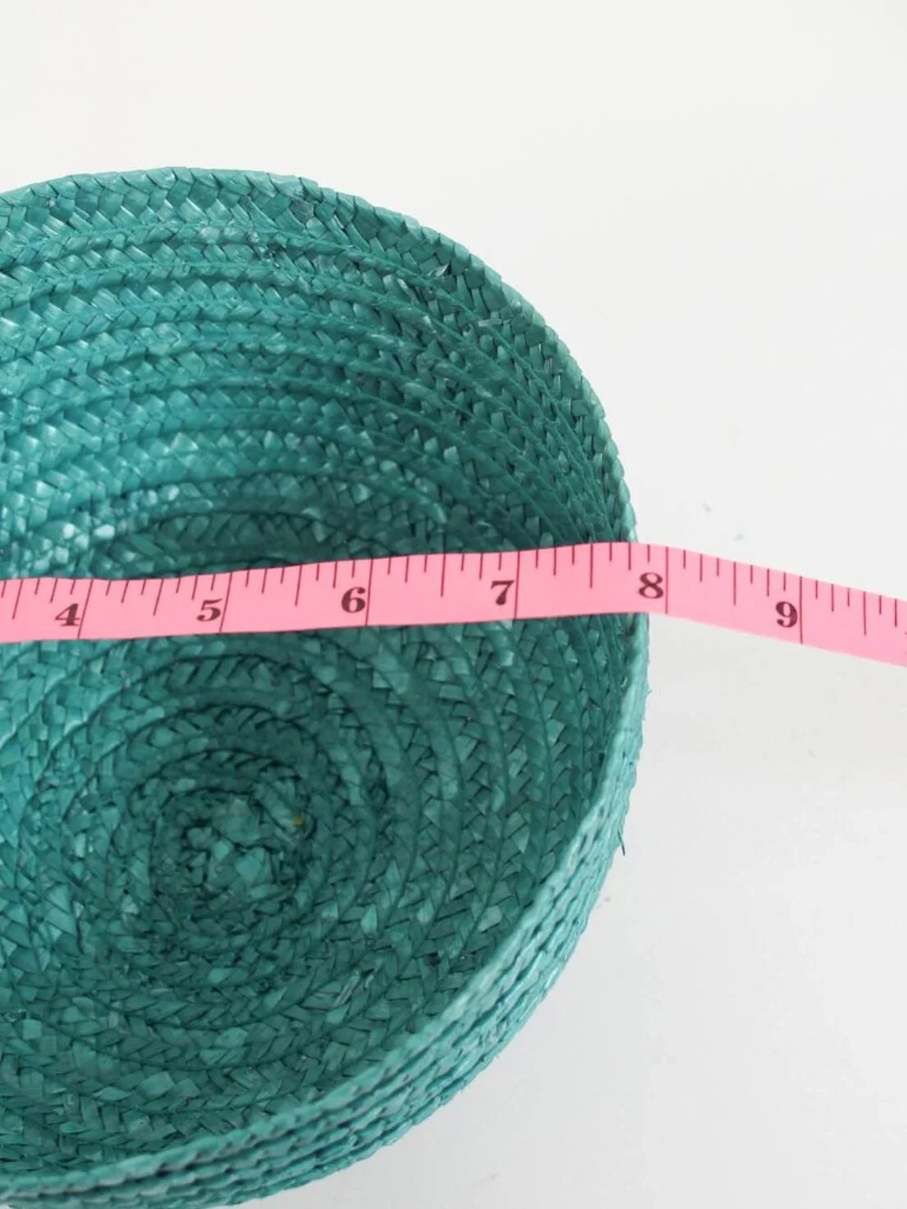 Teal Woven Nesting Bowls Set of 2 Boho Coastal